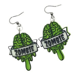 Zombie Brains Acrylic Earrings horror goth gothic new
